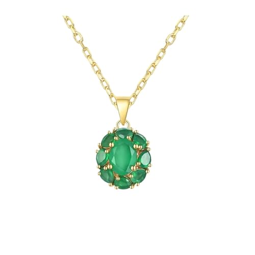 PVUVTNAHW 3,6 ct natürlicher grüner Achat-Edelstein-Anhänger-Halskette aus 925er Sterlingsilber, edler Schmuck for Frauen PVUVTNAHW 3,6 ct natürlicher grüner Achat-Edelstein-Anhänger-Halskette aus 925er Sterlingsilber, edler Schmuck for Frauen von PVUVTNAHW