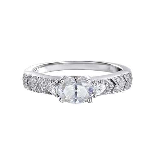 PVUVTNAHW 5 * 7MM D Farbe Moissanite Trauringe for Frauen 925 Sterling Silber Vergoldet Engagement Party Schmuck(9) von PVUVTNAHW