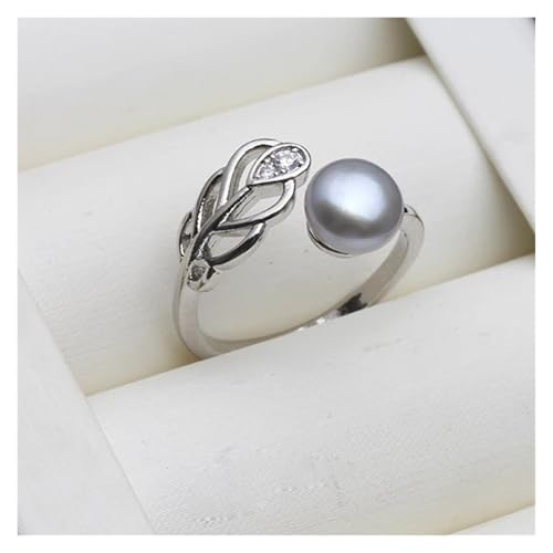 PVUVTNAHW 925 Silber natürliche Süßwasserperle offener Ring verstellbar for Frauen Hochzeit täglich(Pink) von PVUVTNAHW