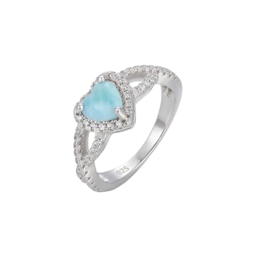 PVUVTNAHW 925 Sterling Silber Larimar Vorschlag Ring Frauen Design Weibliche Hochzeit Diamant Schmuck(10) von PVUVTNAHW
