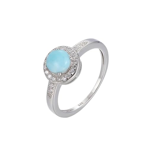 PVUVTNAHW 925 Sterling Silber Naturstein Larimar Vorschlag Ring Frauen Design Weibliche Hochzeit Schmuck(8) von PVUVTNAHW