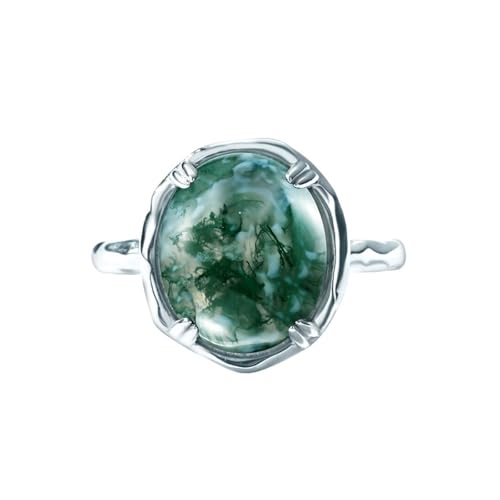 PVUVTNAHW Grüne Moosachat Ringe 925 Sterling Silber for Frauen Einfacher einzigartiger Edelstein Hochzeitsschmuck PVUVTNAHW Grüne Moosachat Ringe 925 Sterling Silber for Frauen Einfacher einzigartiger Edelstein Hochzeitsschmuck von PVUVTNAHW