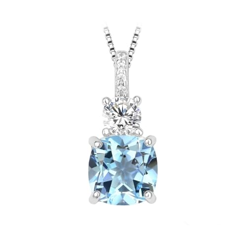 PVUVTNAHW Kissen Natürlicher Himmelblauer Topas 925 Sterling Silber Anhänger Edelstein Statement Halskette Keine Kette PVUVTNAHW Kissen Natürlicher Himmelblauer Topas 925 Sterling Silber Anhänger Edelstein Statement Halskette Keine Kette von PVUVTNAHW