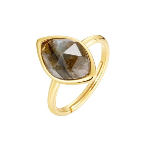 PVUVTNAHW Massiver S925 Sterling Silber Ringe for Frauen Natürlicher Labradorit Edelstein Echtgold Verstellbarer Schmuck PVUVTNAHW Massiver S925 Sterling Silber Ringe for Frauen Natürlicher Labradorit Edelstein Echtgold Verstellbarer Schmuck von PVUVTNAHW