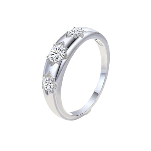 PVUVTNAHW Moissanite Ring Runde Frauen Labor Diamant Ring Runde Ringe Schmuck(8.5) von PVUVTNAHW