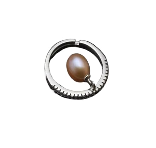 PVUVTNAHW Natürlicher Süßwasserperlenring 925 Sterling Silber Einstellbar for Frauen Mutter Ehefrau Jahrestag(Pink) von PVUVTNAHW