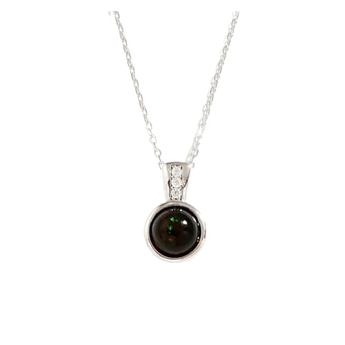 PVUVTNAHW Natürlicher schwarzer Opal Silber Anhänger Halskette for Frauen Festival Geburtstag Schmuck PVUVTNAHW Natürlicher schwarzer Opal Silber Anhänger Halskette for Frauen Festival Geburtstag Schmuck von PVUVTNAHW