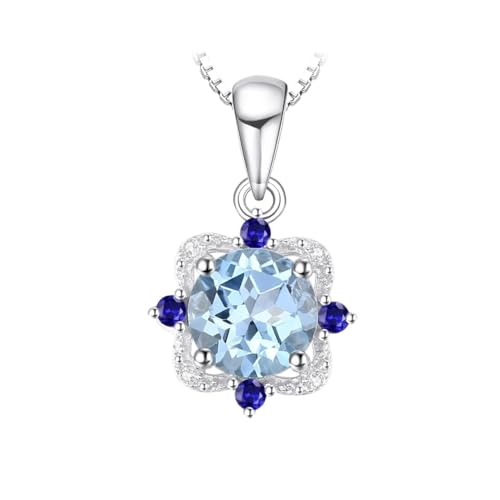 PVUVTNAHW Retro 925 Sterling Silber Natürlichen Himmel Blau Topa Anhänger for Frauen Schmuck Elegante Sets von PVUVTNAHW