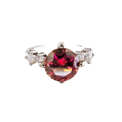PVUVTNAHW S925 Silber Rot Moissanite Ring 1 Karat Edlen Schmuck for frauen Jahrestag(7) von PVUVTNAHW