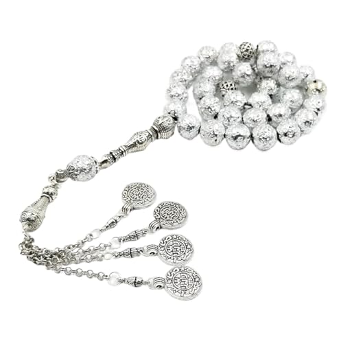 PVUVTNAHW Tasbih Natürliche Lavasteinbeschichtung Rosenkranz Muslimisches Eid Geschenk Islamisch 33 45 51 99 100 Gebetsperlen Arabisches Armband Misbaha, Einheitsgröße, 10 mm - 45 Perlen, Achat von PVUVTNAHW