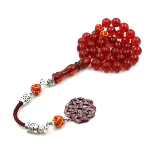 PVUVTNAHW Tasbih Rot Harz 33 45 51 66 99 Gebetskette Muslimische Armbänder Islamischer Rosenkranz Ramadan Arabisches Zubehör Eid Geschenk Misbaha, Einheitsgröße, 10 mm, 66 Perlen, Achat von PVUVTNAHW