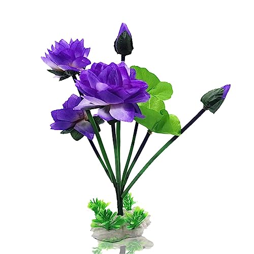 Aquariumstatue, Blumen Statue TPE Lotus Aquarium Dekor, Wasserdichte, kreative, hitzebeständige Ornamente mit Sockel für Zuhause, Auto, Aquarium, Garten, Behälter Pw tools von PW TOOLS