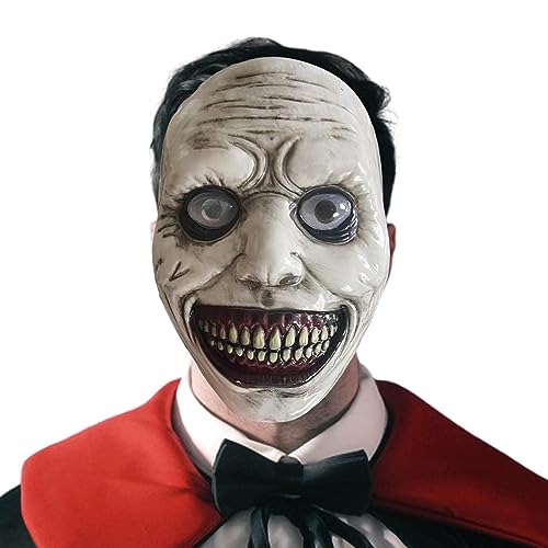 PW TOOLS Halloween-Kopfbedeckung,Gruselig lächelnde Dämonen-Kopfbedeckung für Verkleidungspar | Halloween-Kopfbedeckung für Cosplay, Maskerade, Fie, Rollenspiel-Anziehparty von PW TOOLS