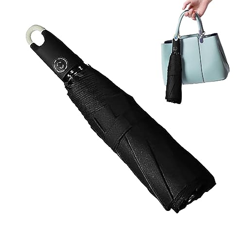 PW TOOLS Kompakter Automatikschirm - Dreifach faltbarer, selbstöffnender und einfahrender Regenschirm,Winddichter Reise-Regenschirm, windabweisende kleine faltbare Rucksack-Regenschirme für Regen von PW TOOLS