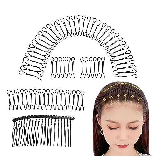 U-förmiger Haar-Fixierkamm - U-Pin Dehnbare Haarseitenkämme - Haar-Hochsteckfrisur-Styling-Werkzeug, dekorativer Mini-Pony-Halter für Damen- und Mädchenfrisuren, Haarkämme für Pw tools von PW TOOLS