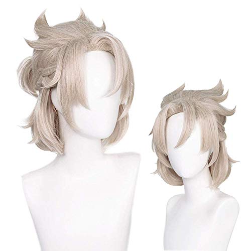 PWEINCY Blonde geflochtene Perücke für Albedo Genshin Impact Cosplay, kurz, für Halloween, Party, Kostüme von PWEINCY