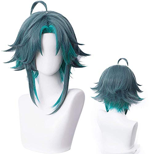 PWEINCY Xiao Cosplay Genshin Impact Perücke, 40 cm, kurz, flauschig, Halloween-Party, Harajuku Haar von PWEINCY