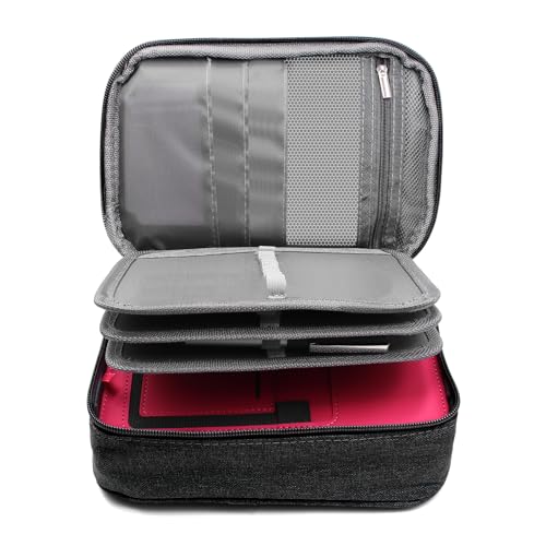 PWGHWG Federmäppchen Groß 72 Slots Federmappe Groß 23 × 16 × 7 cm Stifte Mäppchen Portable Federtasche Abnehmbar Federpenal Groß für Jungen Mädchen Erwachsene (Schwarz) von PWGHWG