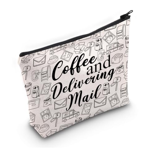 PWHAOO Kosmetiktasche, Postangestellte, Geschenk für Kaffee und Lieferung, Mail, Kosmetiktasche, Postamt, Merch, Kaffee und Versandpost M von PWHAOO