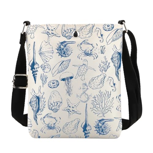 PWHAOO Umhängetasche mit Meeresliebhaber-Motiv, O-cean Life Geschenk, Reisetasche, O-cean Tier-Merchandise-Artikel, Ocean Themed C von PWHAOO