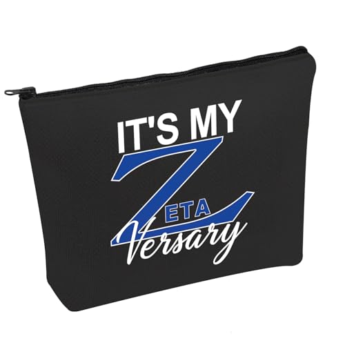 PWHAOO Zeta Griechische Sorority Make-up-Tasche It's My Zetaversary Kosmetiktasche Finer Woman Merchandise 1920 Sorority Geschenk, Mein Zetaversary B von PWHAOO