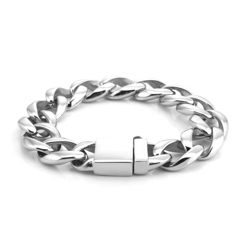 PWSHZ 15/24 Mm Gegossenes Titanstahlarmband Für Herrenaccessoires,Silber,16MM * 19,5CM von PWSHZ