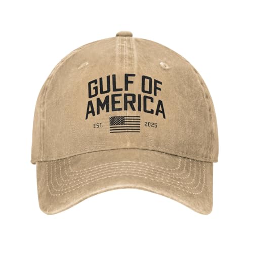 Basecap Gulf of America with Est 2025 Sun Street Style Men Washed Trucker Outdoor Gym Caps von PWZACUZ