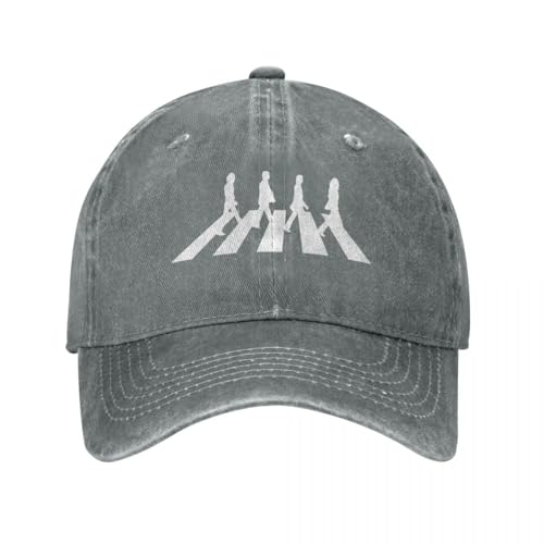 PWZACUZ Basecap Abbey Road Minimalist White Stencil Caps Snapback Denim Outdoor Adjustable Casquette Sports Cowboy Hat von PWZACUZ