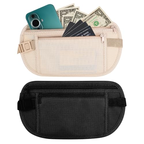 2 STK Flache Bauchtasche, Geldgürtel Damen Herren, Bauchtasche Diebstahlsicher RFID Schutz, Gürteltasche, Anti-Diebstahl Reise Brustbeutel Hüfttasche für Damen und Herren Sport Reise 2 STK Flache Bauchtasche, Geldgürtel Damen Herren, Bauchtasche Diebstahlsicher RFID Schutz, Gürteltasche, Anti-Diebstahl Reise Brustbeutel Hüfttasche für Damen und Herren Sport Reise von PXARMYYXGS