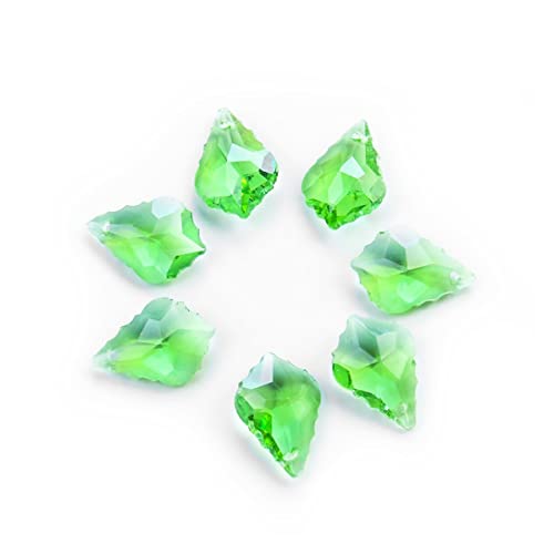 PXBHSH Kristall-Kronleuchterprismen 100 STÜCKE Charms Kristall Anhänger Ahornblatt Perle Kronleuchter Prism Teile Hängen für Lampendekoration, Schmuckherstellung (Color : Green) von PXBHSH