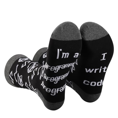 PXTIDY 1 Paar lustige Programmierer-Socken, Programmierer-Socken, Programmiergeschenke, Java-Programmiergeschenke, I Write Code Socken, Write Code Socke, Einheitsgr��e von PXTIDY