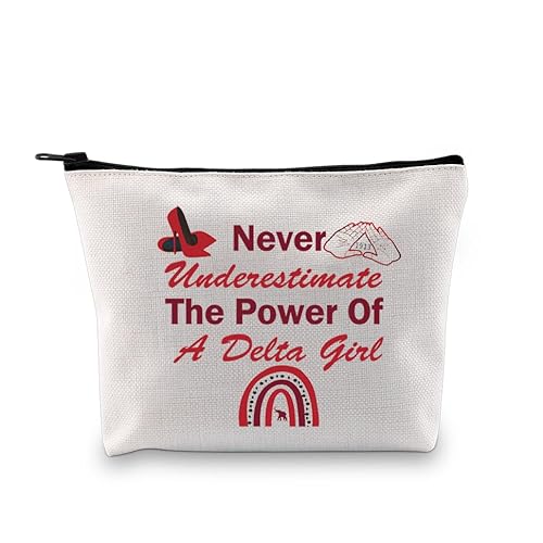 PXTIDY 1913 Sorority Gifts Never Underestimate The Power of A Delta Girl Make-up-Tasche Elephant Sorority DST 1913 Utensilien Geschenke, beige, Einheitsgröße, Make-up-Tasche von PXTIDY