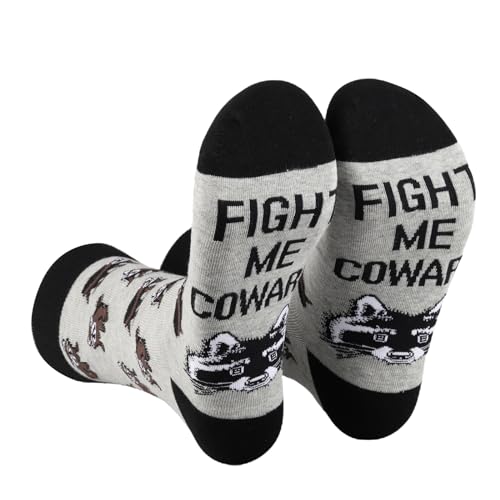 PXTIDY 2 Paar Waschbär-Socken – Waschbär-Geschenk & Müll-Panda-Socken, Fight Me Coward S, Einheitsgröße von PXTIDY