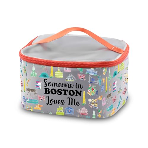 PXTIDY Boston Make-up-Tasche, Boston, Souvenir, Geschenk, Boston, Make-up-Organizer, Tasche, Boston, Langstreckenbeziehungen, GRAU, modisch von PXTIDY