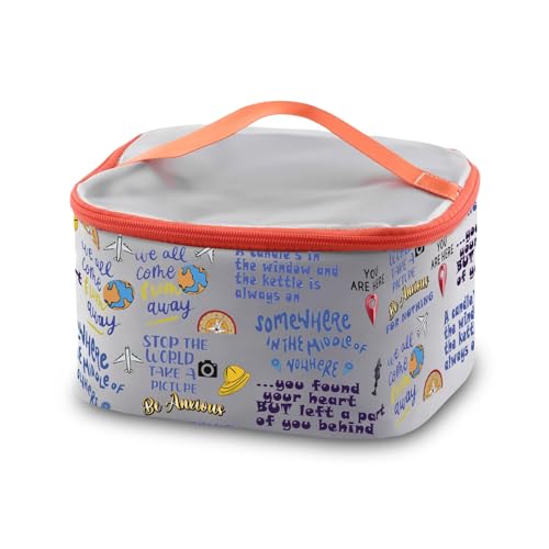 PXTIDY Broadway Musik-Make-up-Tasche "Come from Away", Musik-Thema, Kosmetik-Organizer, Broadway-Musiktheater-Geschenk, grau, Einheitsgröße, Kosmetiktasche von PXTIDY