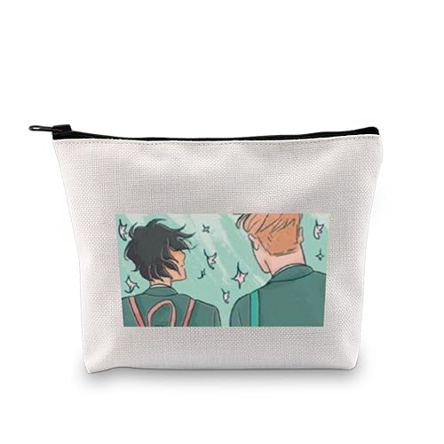 PXTIDY Heartstopper Nick and Charlie Make-up-Tasche, LGBTQ, Geschenk, Herz-Stopper, Phasen, Spotify-inspirierte Reißverschlusstasche, BL Jungen, Liebesgeschenk, Beige, ONE SIDE, modisch von PXTIDY