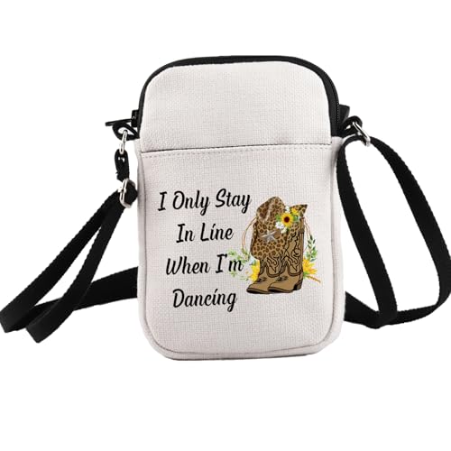 PXTIDY Country Dance Gifts – Western-Musik-Tanztasche für Line Dancer, Beige, Small von PXTIDY