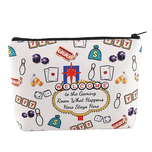 PXTIDY Lucky 777 Slot Glücksspiel Geldbörse Willkommen im Spielzimmer Spielautomat Casino Glücksspiel Make-up Tasche Casino Gambler Geschenk, Beige, ONE SIDE von PXTIDY