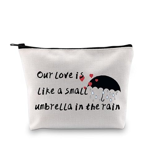 PXTIDY Musikalisch inspiriertes Geschenk Our Love Is Like a Small Umbrella In The Rain Make-up-Tasche Broadway Musical Merchandise, Beige, ONE SIDE von PXTIDY