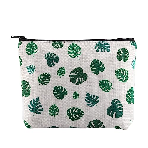 PXTIDY Palm Beach Bag Travel Vacation Gifts Girl Trip Gift Tropical Monstera Palm Leaves Cosmetic Bag Hawaiian Weekend Getaways Gift, Beige, ONE SIDE von PXTIDY