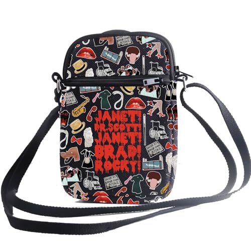 PXTIDY Rocky Horror Movie Gifts Janet Dr. Scott Janet Brad Rocky Horror Show Crossbody Bag Rocky Broadway Musical Fans Geschenke, beige, Small von PXTIDY