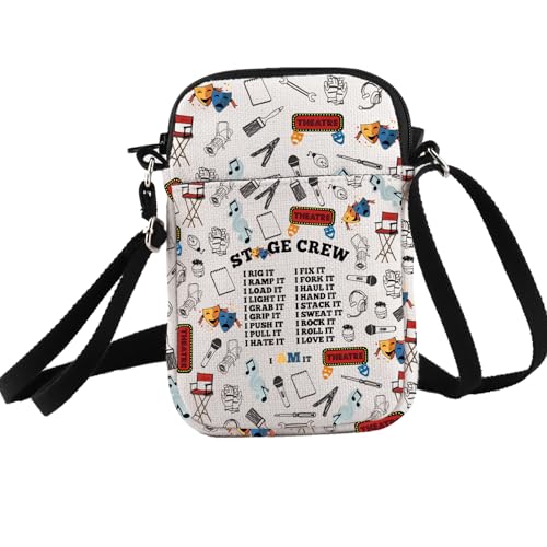 PXTIDY Stage Crew Umhängetasche Bühnenmanager Geschenk Theater Crossbody Geldbörse Tasche Musiktheater Crew Assistent Geschenk, beige, Small von PXTIDY