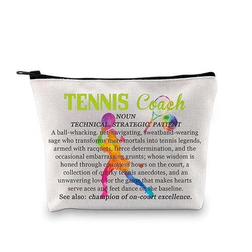 PXTIDY Tennis Coach Geschenke Für Frauen Kosmetiktasche Tennis Coach Definition Tennis Coach Wertschätzung Geschenk Tennis Liebhaber Geschenk, Beige, ONE SIDE von PXTIDY