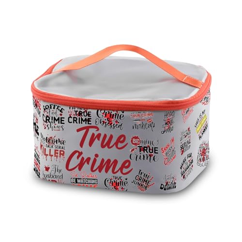 PXTIDY True Crime Fans Gifts True Crime Junkie Make-up-Tasche, Serienmörder, Filme, Kulturbeutel, Organizer, Tasche, True Crime Merchandise, grau, Einheitsgröße, Kosmetiktasche von PXTIDY