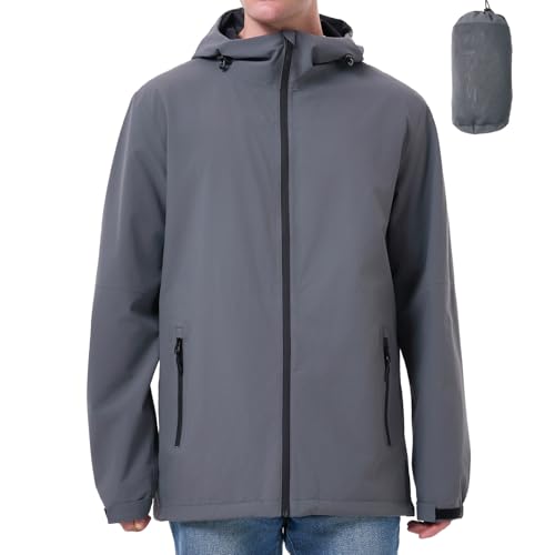 PYALT Regenjacke Herren Wasserdicht Atmungsaktiv regenjacken für herren Windbreaker mit Kapuze dünne fahrrad regenjacke herren von PYALT