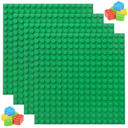 Mittlere Größe Bauplatte, Classic Grundplatte 24x24cm Grün, Kompatible Grundplatte, Konstruktionsspielzeug, Für Kleinkinder, Mädchen Und Jungen(4 Stück von PYEUIFT
