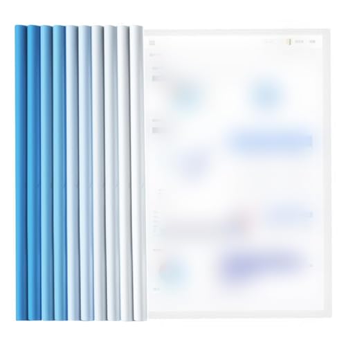 PYEUIFT 10 Stück Ordnerschieber, A4 Sliding Bar Binder,Kunststoff A4 Sliding Bar Binder, A4 Kunststoff Bericht Abdeckungen, Klemmschienen A4, Sliding Bar Bindern,Schiebebinder A4(Blau von PYEUIFT
