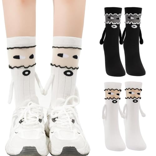 PYEUIFT 2 Stück Lustige Magnetische Socken mit Händen Hand in Hand Socken Freundschaftssocken Magnet Socken Kleine Geschenke für Frauen Männer Freundin Freunde Partner Paare Kinder（10） von PYEUIFT