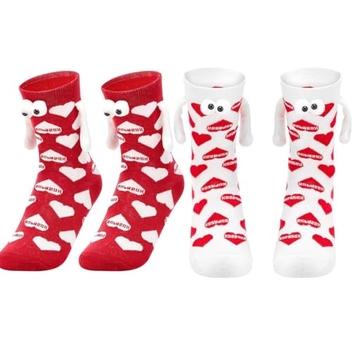 PYEUIFT 2 Stück Lustige Magnetische Socken mit Händen Hand in Hand Socken Freundschaftssocken Magnet Socken Kleine Geschenke für Frauen Männer Freundin Freunde Partner Paare Kinder（7） von PYEUIFT