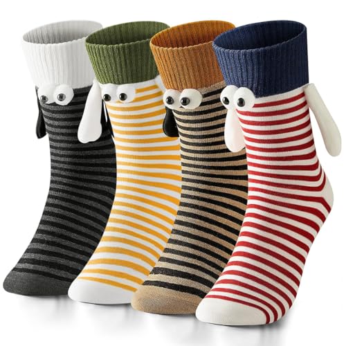 PYEUIFT 4 Stück Lustige Magnetische Socken mit Händen Hand in Hand Socken Freundschaftssocken Magnet Socken Kleine Geschenke für Frauen Männer Freundin Freunde Partner Paare Kinder（3） von PYEUIFT